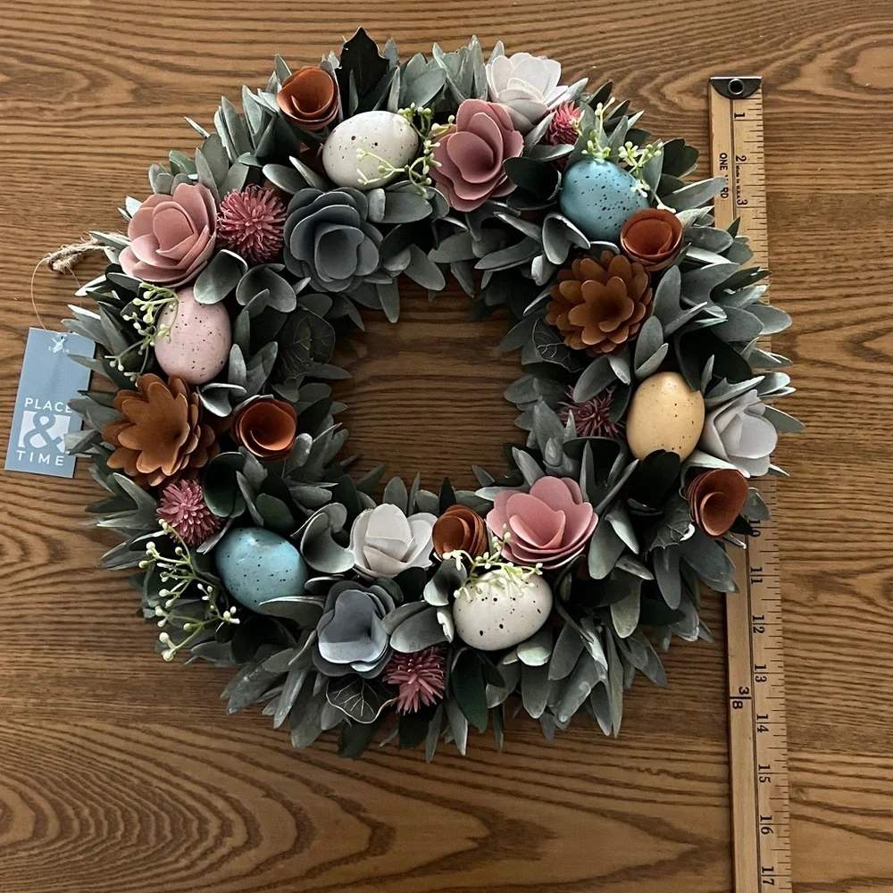 Easter wood chip Wreath